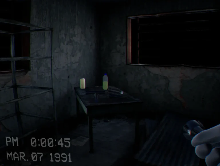 The flooded white-tiled Poolrooms in Escape the Backrooms