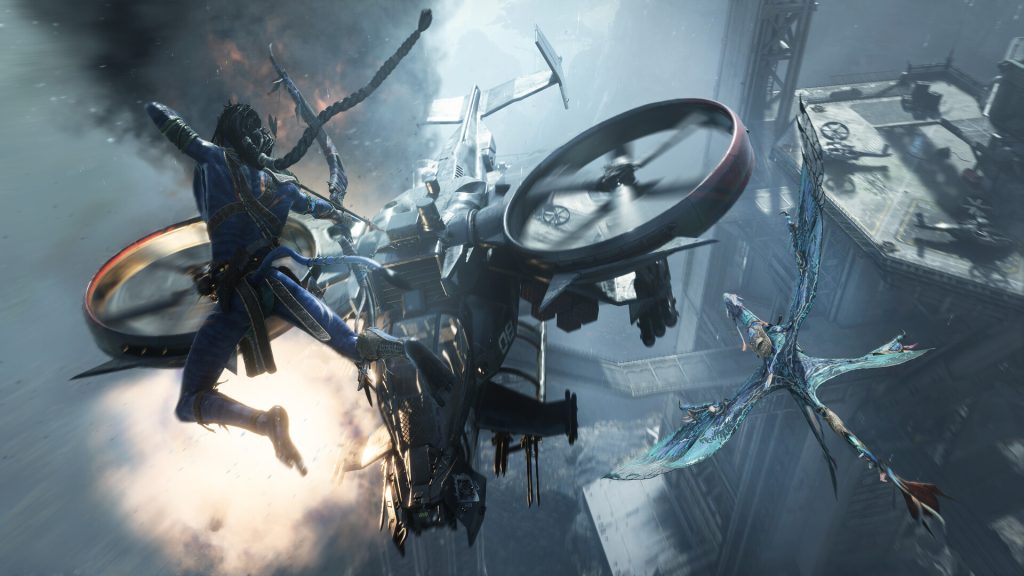 So'lek attacking an RDA aircraft during Avatar: Frontiers of Pandora From the Ashes