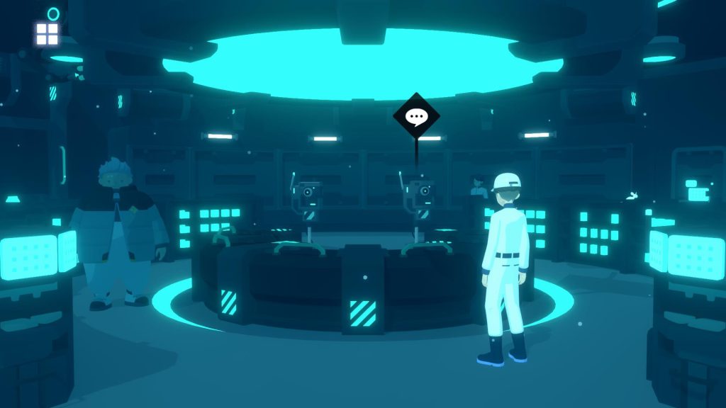 Shiro searching the Block Side control room in D-topia