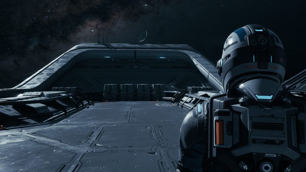 Astronaut scanning the Cassiopeia exterior in Directive 8020