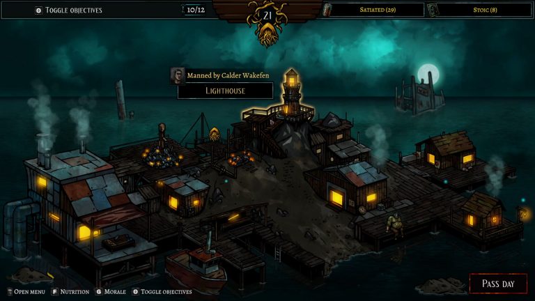 The survivor camp and Lighthouse in DIVE or DIE Children of Rain