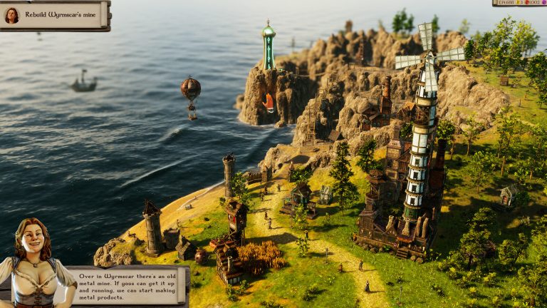 The God Hand overlooks Wyrmscar and its mine in Masters of Albion