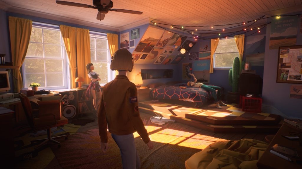 Stacey enters a bedroom with Cassandra and Slater in Mixtape