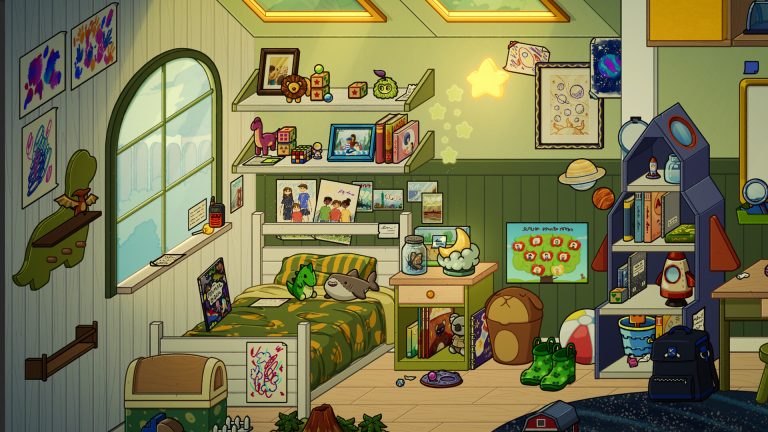 Official Momento screenshot showing a decorated room full of personal objects