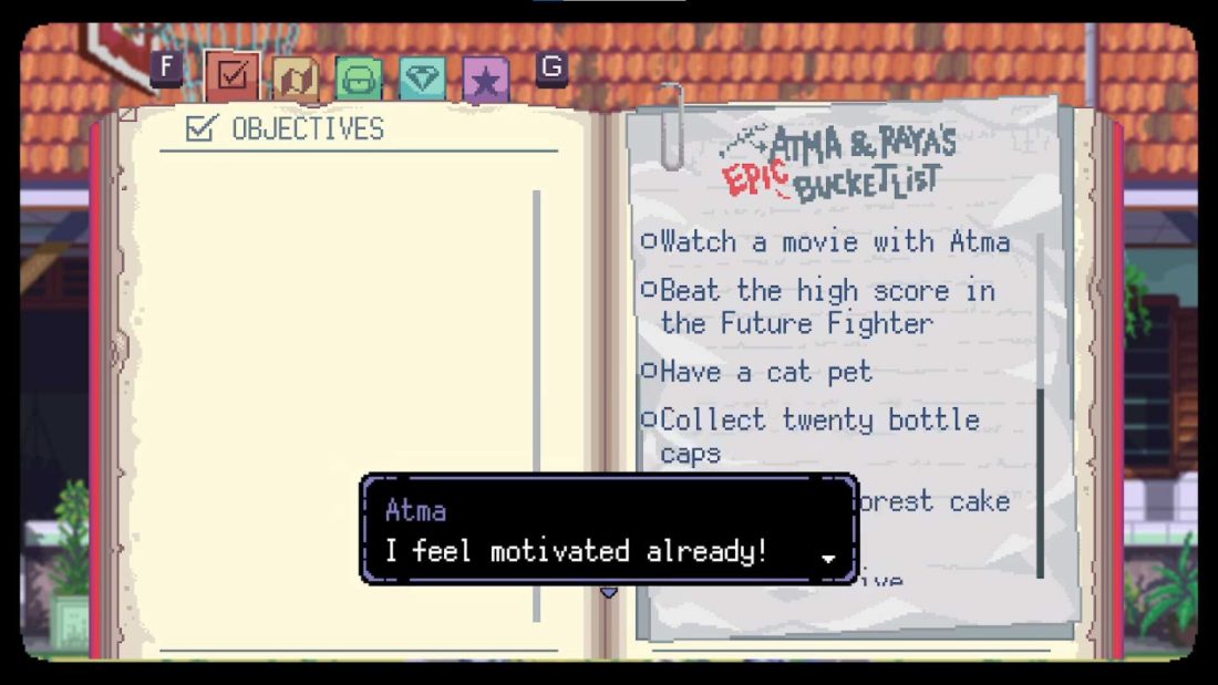 Atma and Raya's bucket list in A Space for the Unbound