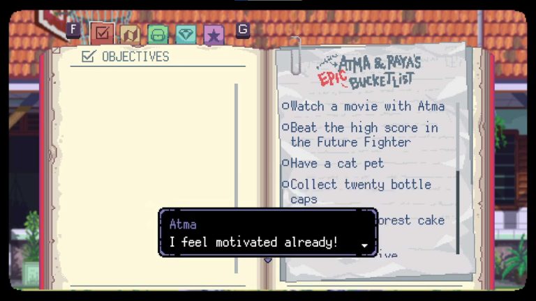 Atma and Raya's bucket list in A Space for the Unbound