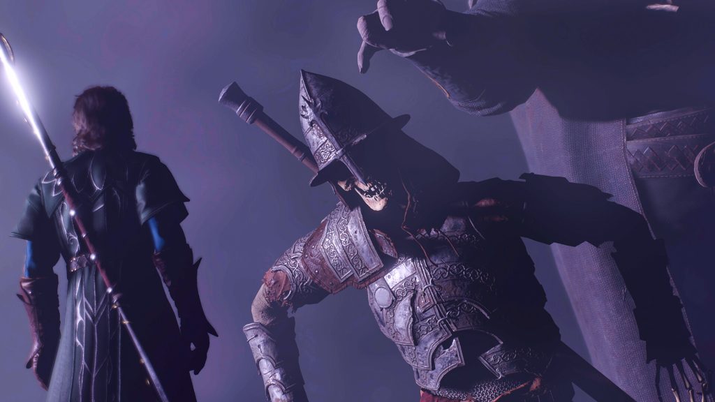 Baldur's Gate 3 companions standing beneath the Astral Prism in an official Steam screenshot