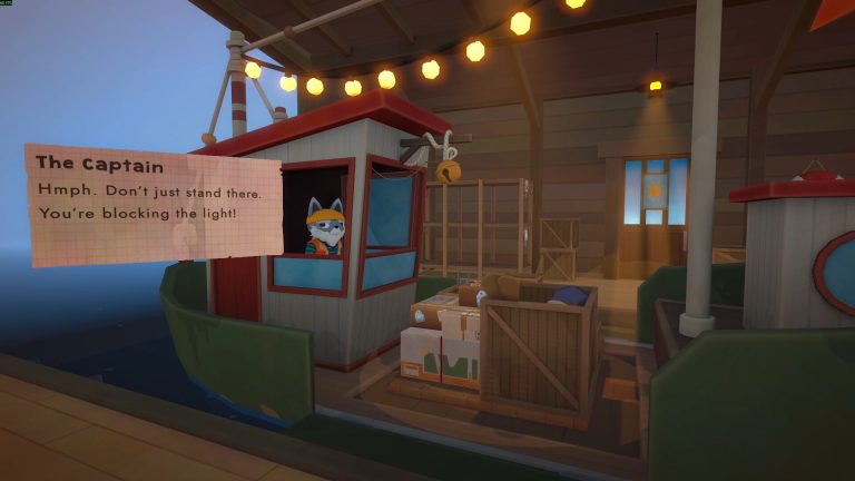 The Cat Mail Co. captain waiting beside a boat loaded with parcels