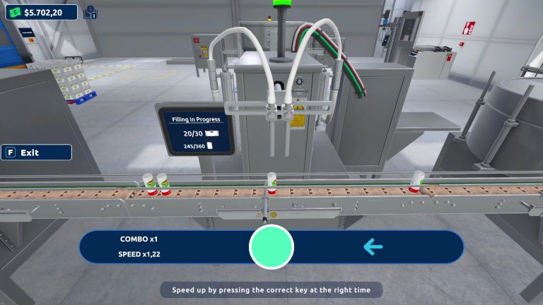Drink bottles moving through a filling line in Drink Factory Simulator