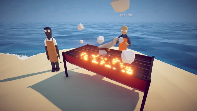 How to Fish players cooking a creature on an island grill