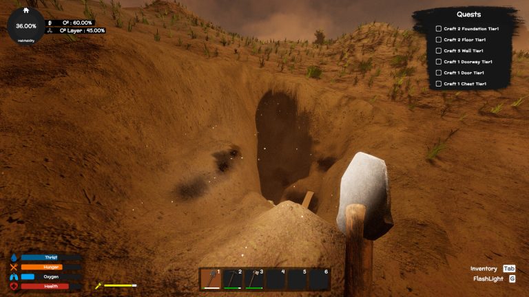 A surface mine entrance cut into the terrain in Last Breath