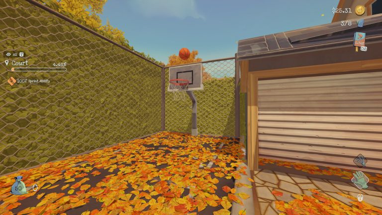 Leaf it Alone basketball court beside the timed garage door