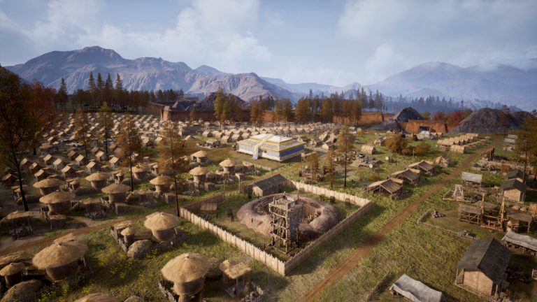 Mandate Order settlement growing across a fortified valley