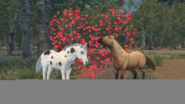 Two horses during breeding in Medieval Horse Dealer Simulator