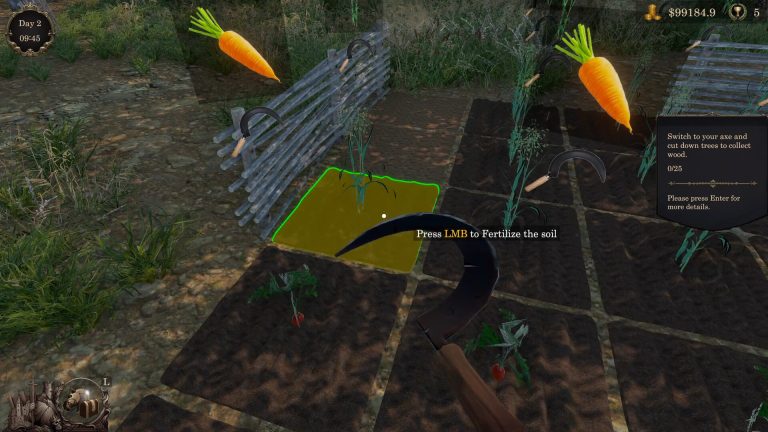 Carrots ready to harvest in Medieval Horse Dealer Simulator