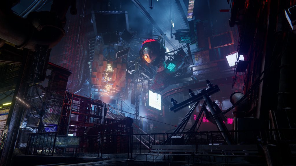 A rain-soaked NINJA GAIDEN 4 environment used for a collectible route