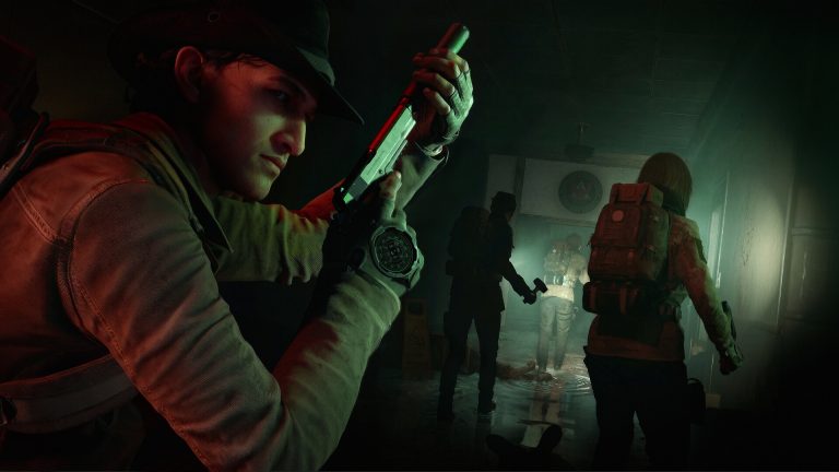 Four Responders moving through a dark corridor in No More Room in Hell 2