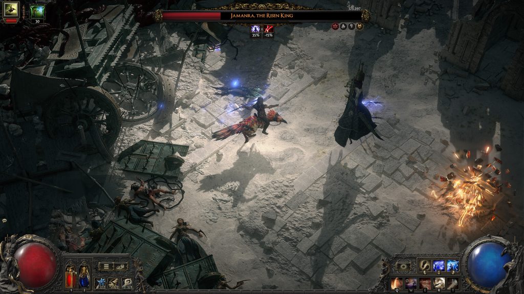 Jamanra raising his weapon in an official Path of Exile 2 screenshot