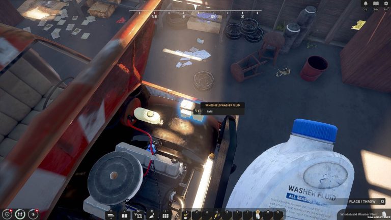 Official Rancher: A new life screenshot showing washer fluid added under a vehicle hood