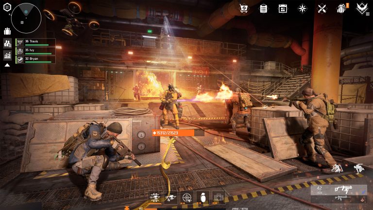 The Division Resurgence squad using weapons and skills against Cleaners in an official screenshot
