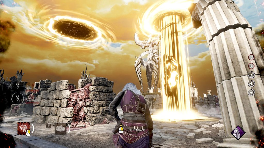 Aurora using the Searcher's Pendant inside Exile
