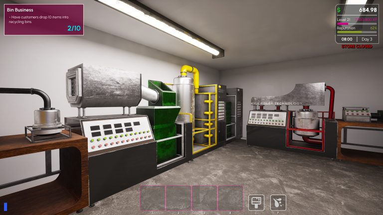 The e-liquid production room with mixers and ingredient equipment in Vape Store Miami