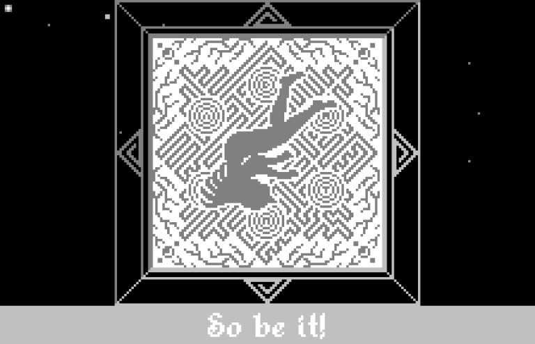 Official Void Stranger screenshot with a figure framed by a bright circular pattern