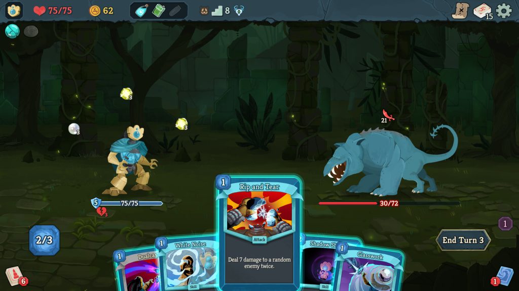 The Defect facing an enemy in official Slay the Spire 2 combat art