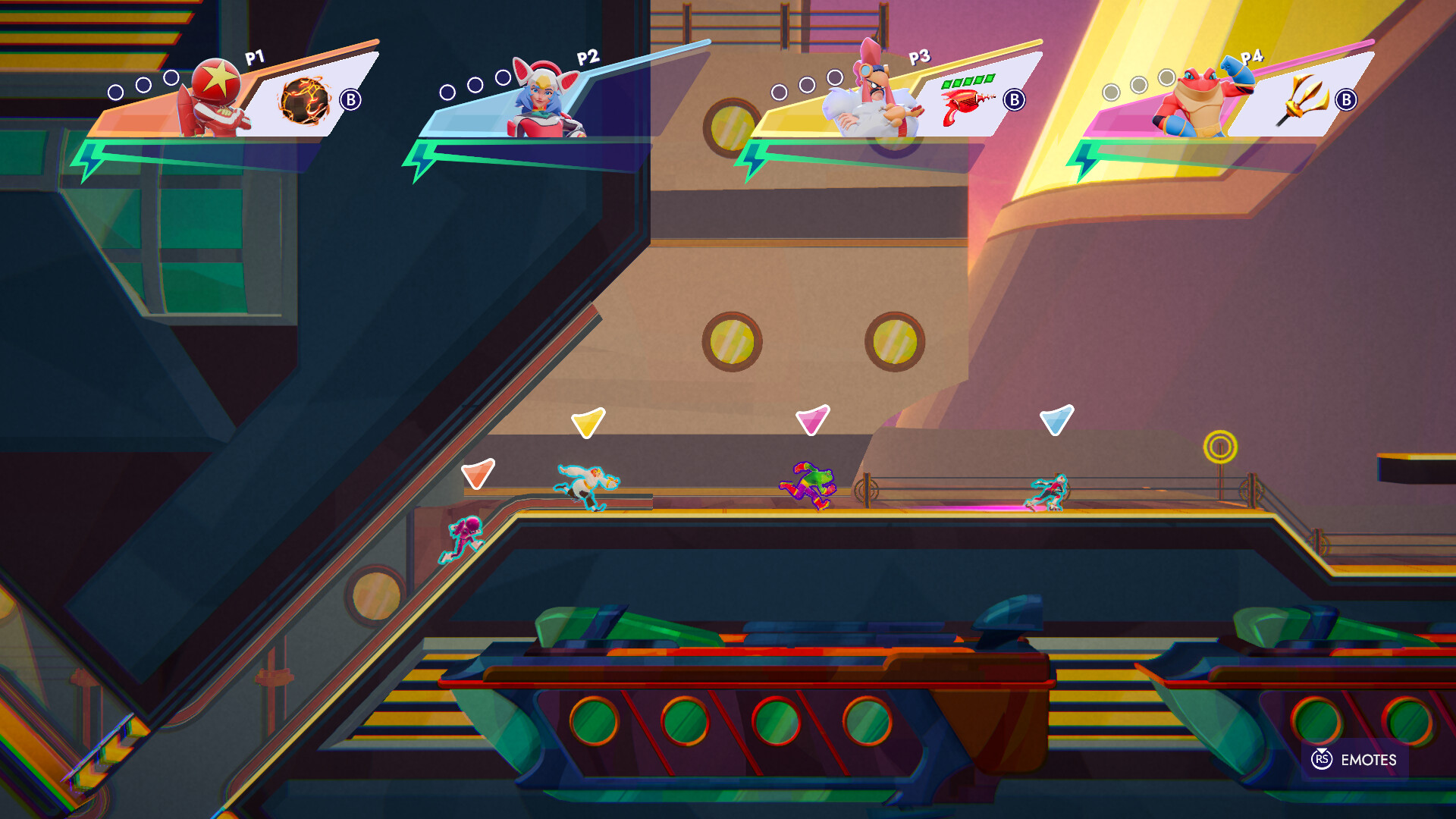 Official SpeedRunners 2 screenshot of runners crossing the Casino course above poker tables