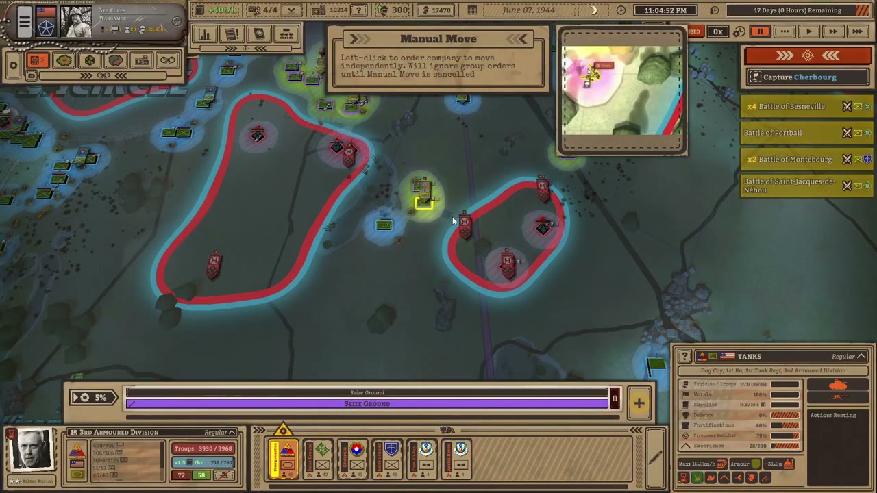 Manual Move tooltip stating that a company ignores group orders until canceled
