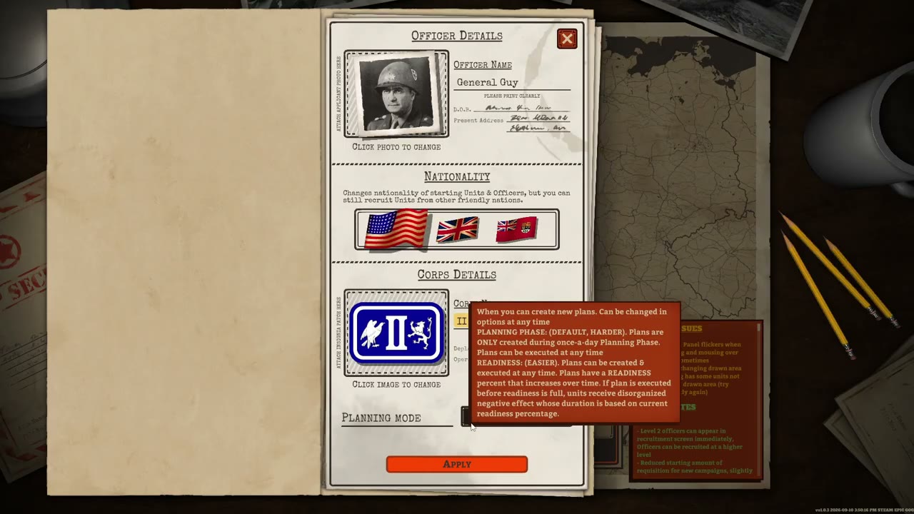 Planning mode tooltip explaining daily Planning Phase and Readiness