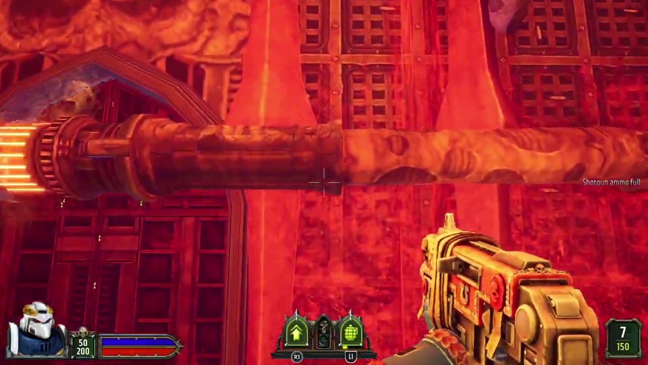 Blood conduit across the wall near the yellow lock in Blood Machine