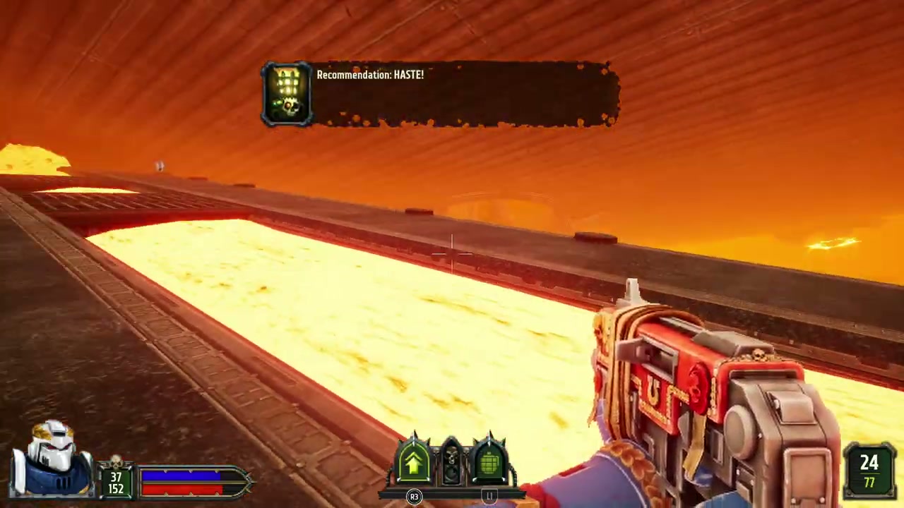 Sloping metal ramp above the Crucible lava
