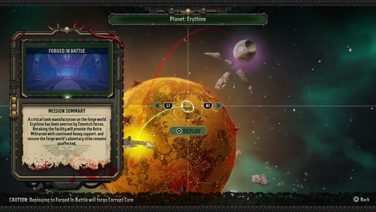 Forged in Battle deployment card on Erythine