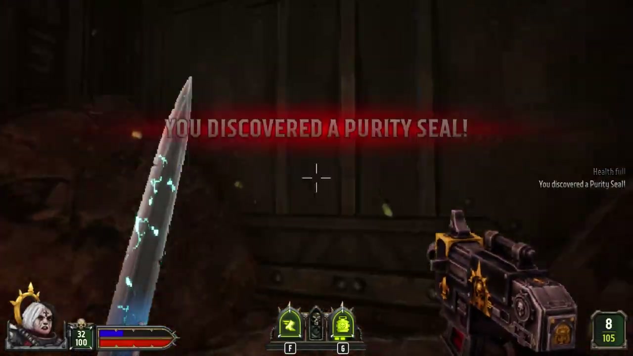 Nyra receiving the Purity Seal confirmation in Shattered Station
