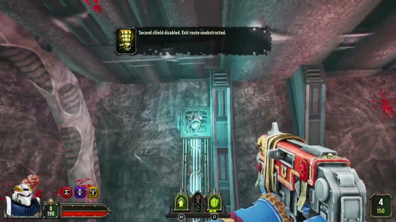 Skull panel with confirmation that the second shield is disabled