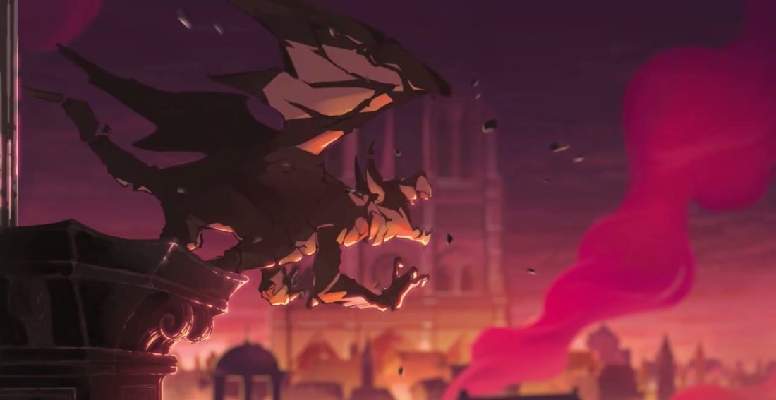 Burning Paris in the opening of Castlevania Belmonts Curse