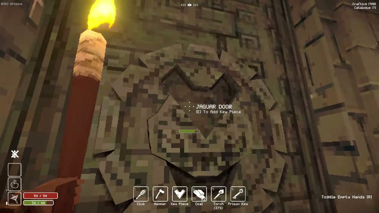 The Jaguar Door with an Add Key Piece prompt and a Key Piece in the hotbar.