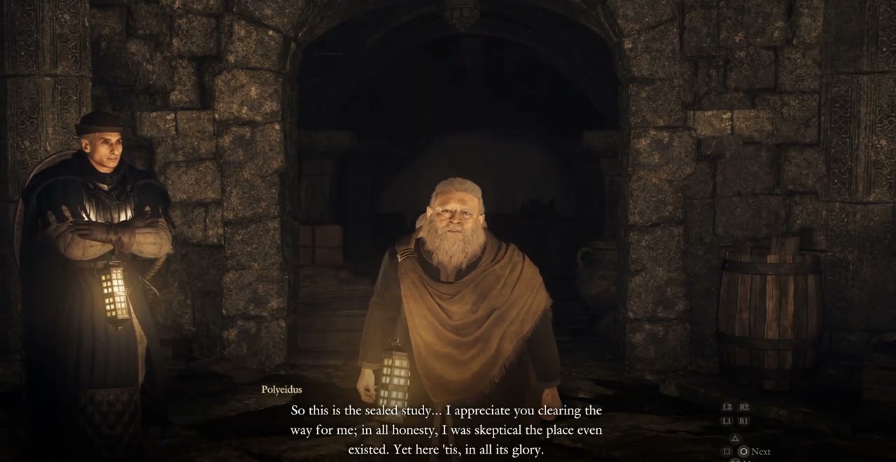 Polyeidus confirming arrival at the Sealed Study