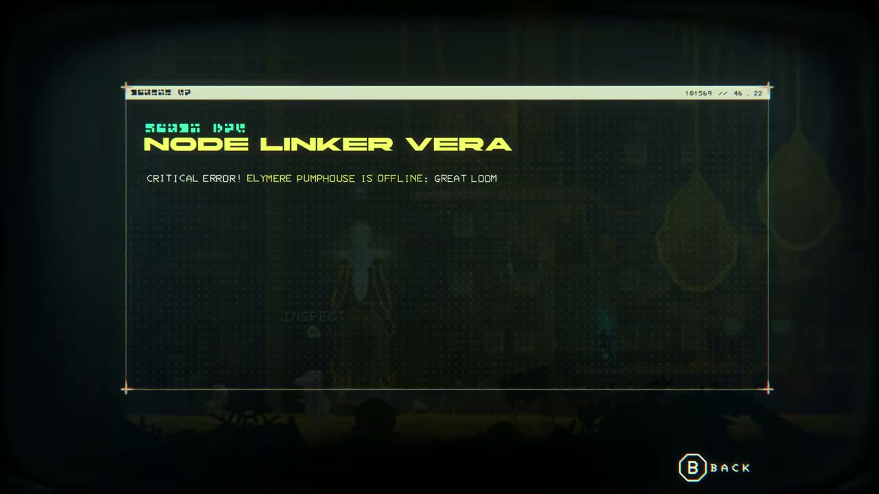 Node Linker Vera displaying the Elymere Pumphouse offline error