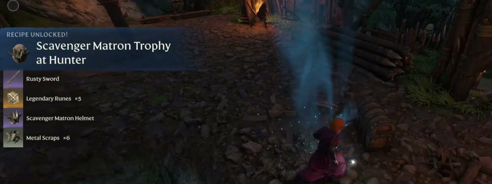 The loot list showing Scavenger Matron Helmet after the boss fight.