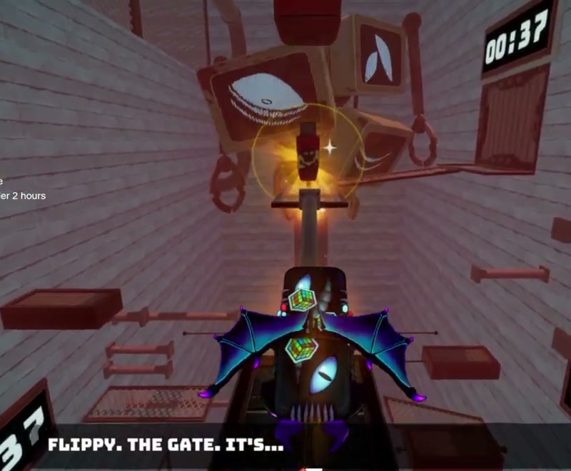 Glowing object at the end of the upper mesh walkway in the Server Room