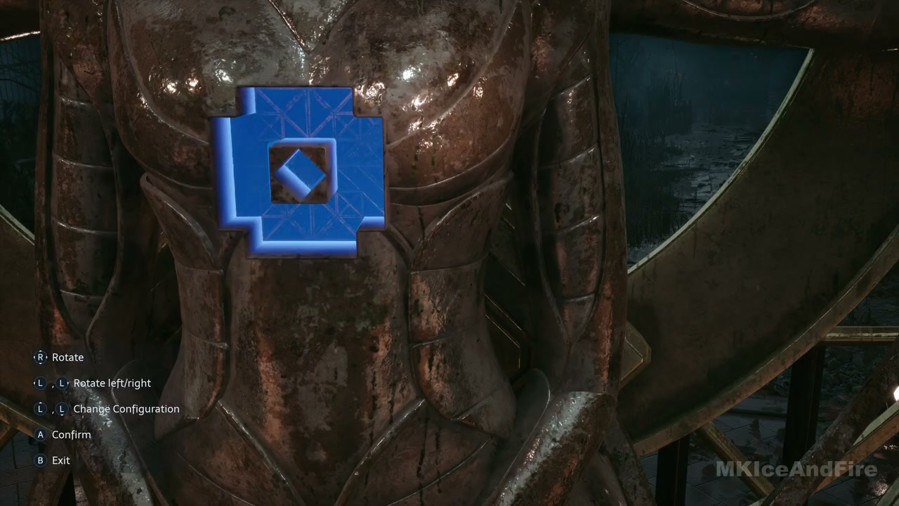 The Hand gate socket and the Genesis Configuration during the shape puzzle