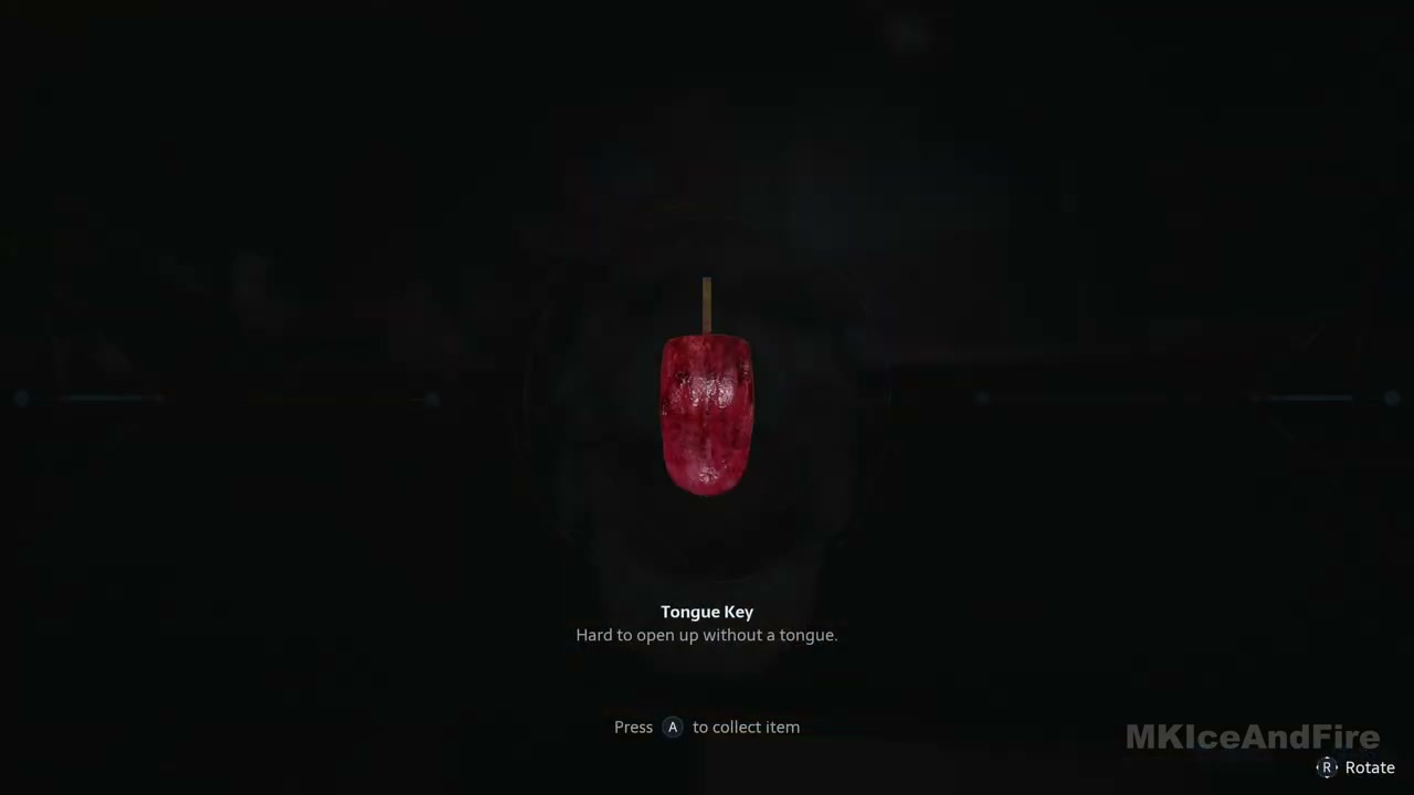 The Tongue Key displayed after the skull puzzle