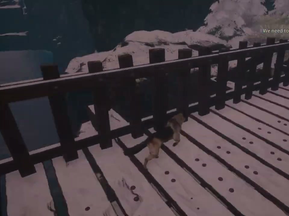An overturned vehicle under the wooden bridge