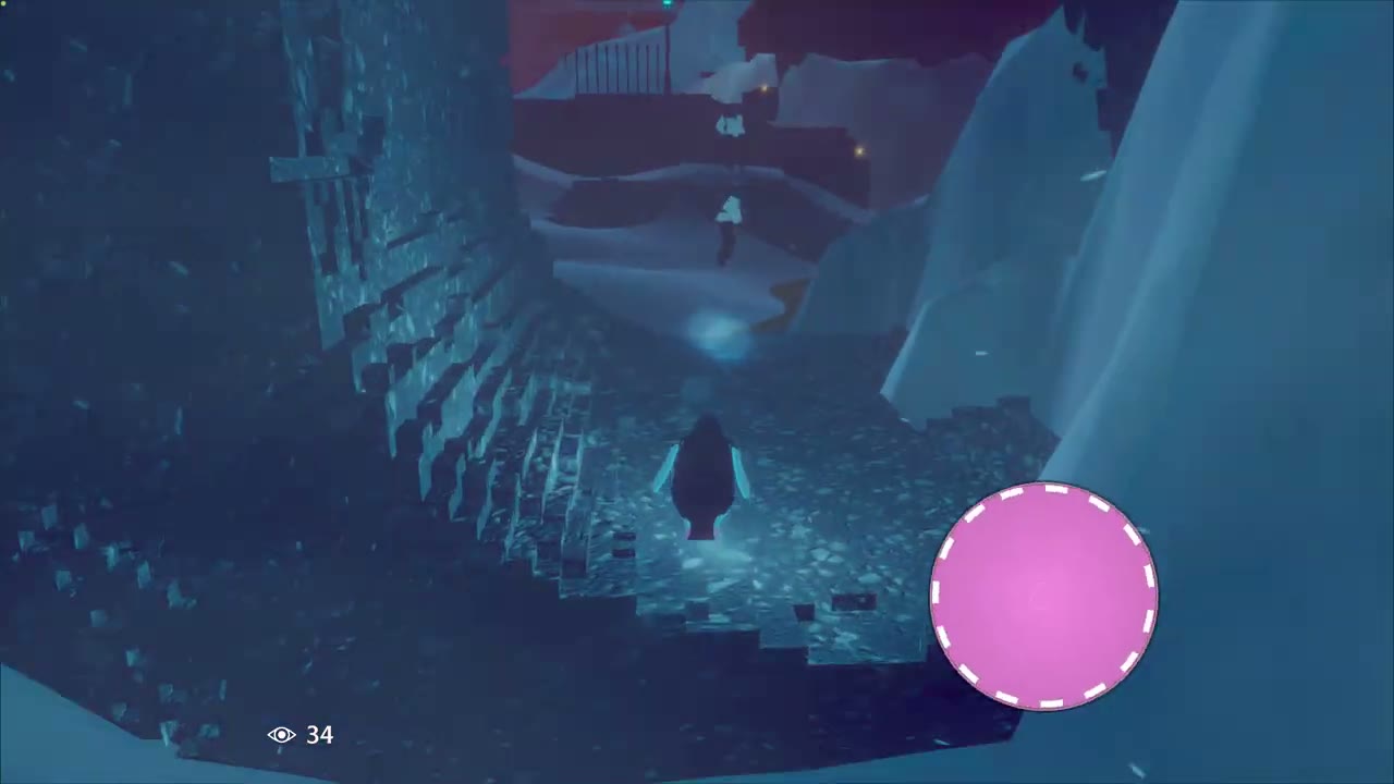 Penguin entering a ribbed passage in The Southern King chapter