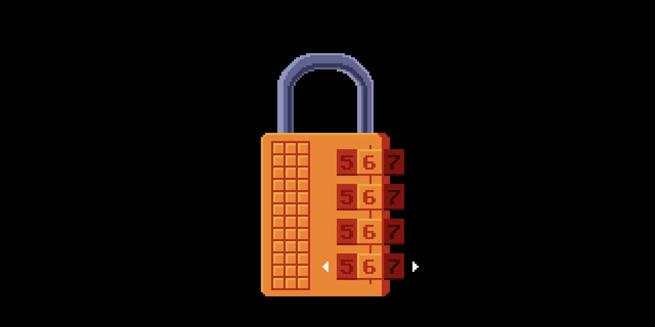 Projector-room combination lock showing the 6666 ritual code