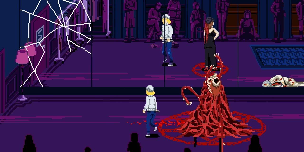 Vitria and a cracked mirror section during the boss battle