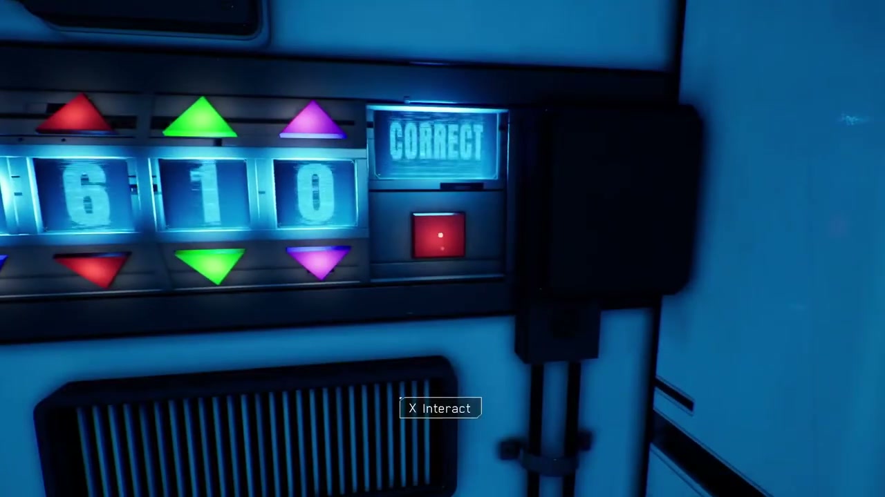 CORRECT message above the red submission button on the ship password panel