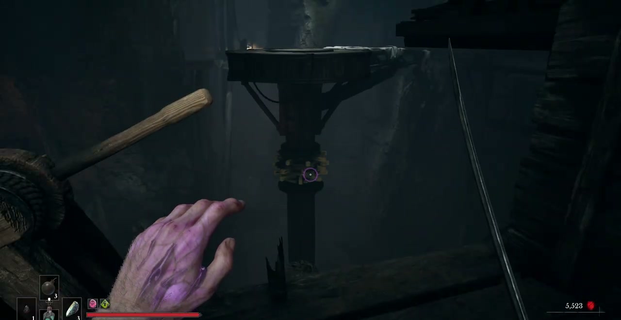 Gears below a rotating platform in the Caverns